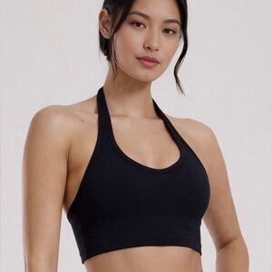 Cider Black Halter-Style Crop top